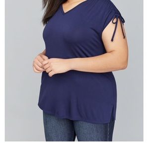Lane Bryant Ruched Shoulder Top Shirt 14/16